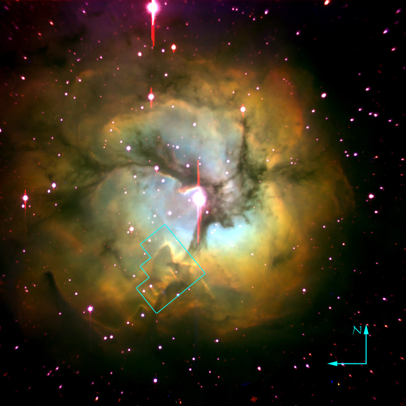 m20 trifid nebula from earth